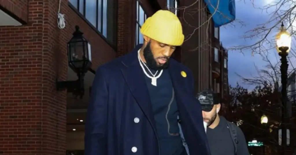 lebron james with hat and jacket