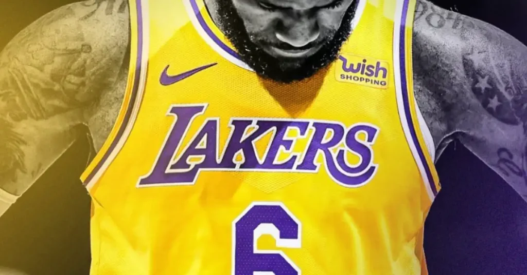 lebron james with lakers jersey