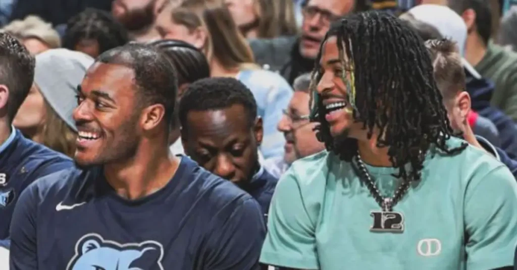 ja morant laughing with friends