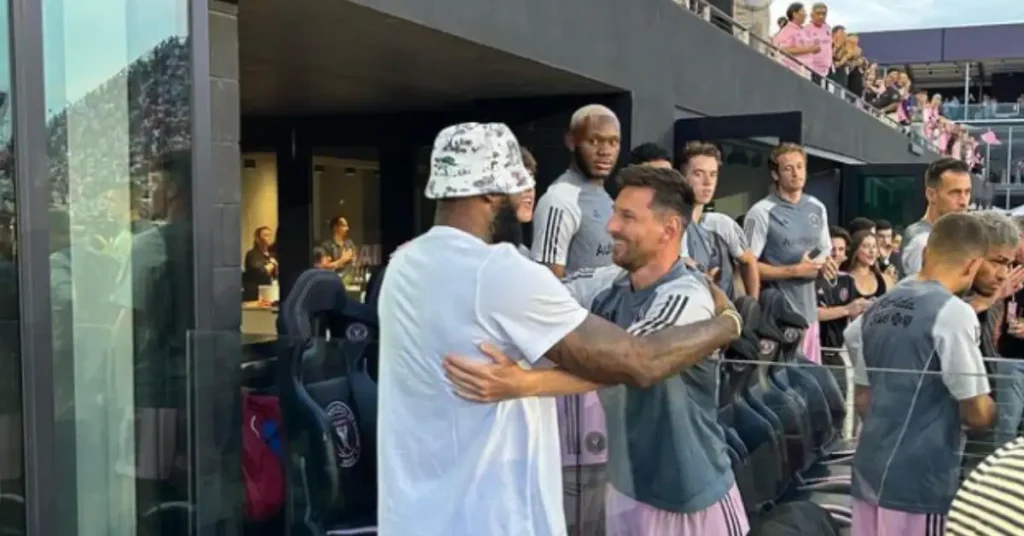 lebron james with messi