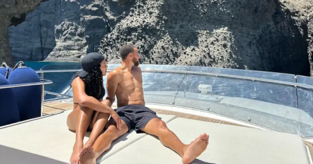 Steph Curry and his wife on vacation
