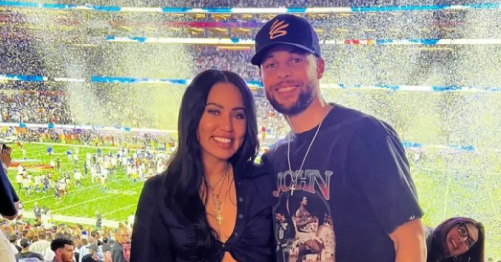 steph curry with his wife watching a game live