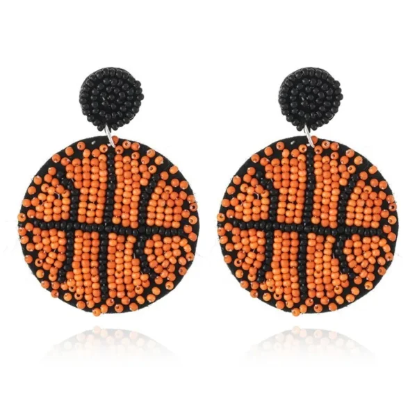 Beaded Basketball Earring