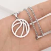 Silver Basketball Necklace