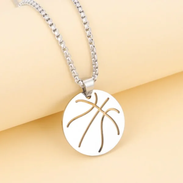 Silver Basketball Necklace