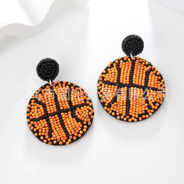 Beaded Basketball Earring
