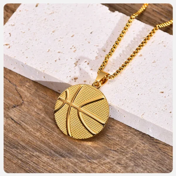 Sterling Silver Basketball Necklace